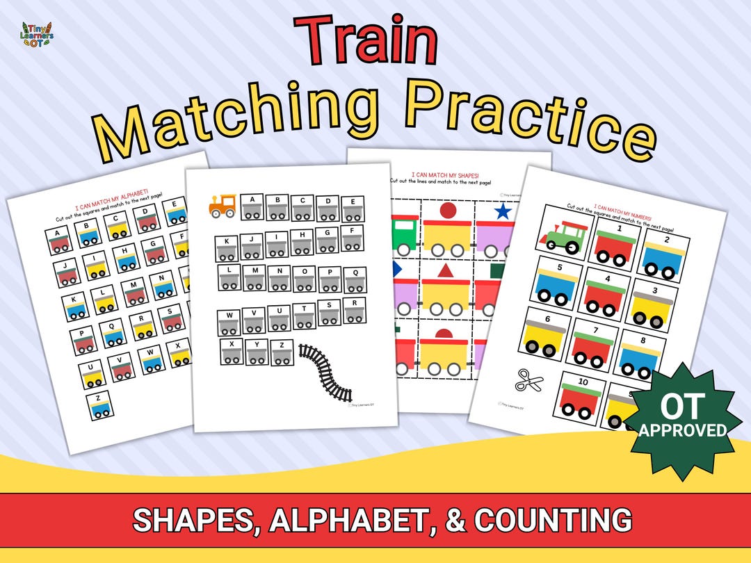 Train Matching Activity Printable | Letters, Numbers, Shapes | Cut and ...