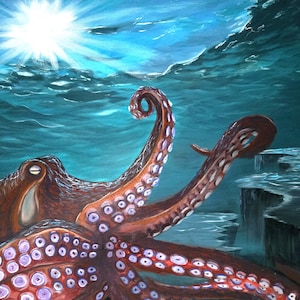 Octopus Art Print, Giclée print,  unframed 8x10