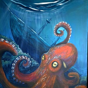Octopus Art Print, Giclée print , unframed 8x10