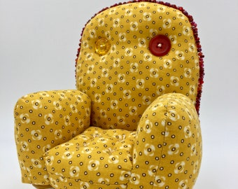 Beaded Yellow Pincushion Chair