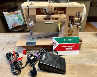 Restored Vintage Singer Slant-O-Matic 401A Sewing Machine