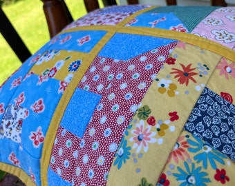 Cute Pillow Cover " Little Houses" Quilted Handmade