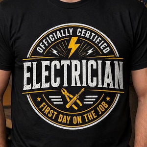 Shirt elektricien eerste werkdag Nieuw cadeau elektricien leerling elektricien werkshirt blauwe kraag