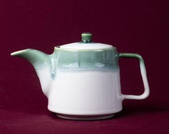 Light green ceramic teapot | Handmade rustic stoneware | Housewarming gift