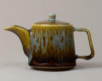 Brown ceramic teapot | Handmade rustic stoneware | Housewarming gift