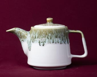 Grey white ceramic teapot | Handmade rustic stoneware | Housewarming gift