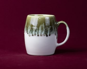 Grey white ceramic mug | Handmade rustic stoneware | Housewarming gift