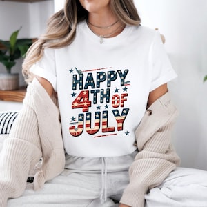 4th of July Shirt – Happy Independence Day T-Shirt – Patriotic USA Flag Tee – America Celebration Shirt – Women’s Fourth of July Outfit