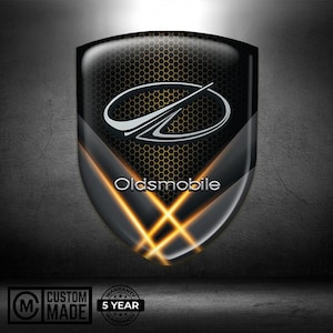 Oldsmobile Car Emblem Sticker Domed Resin Shield Badge Self Adhesive Logo for Flat Surfaces Like Laptops or Cars