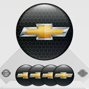 4 pcs Chevrolet emblem self-adhesive sticker - 3D sticker for wheels & center hubs shine