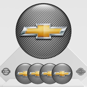 4 pcs Chevrolet emblem self-adhesive sticker - 3D sticker for wheels & center hubs shine