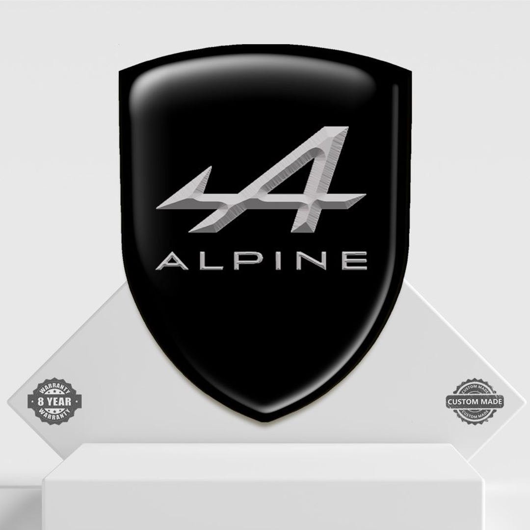 Alpine Shield Alpine Domed Emblem Badge 3D Shield Logo Decal for Car Fender, Hood, or ...