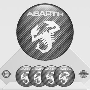 4 pcs Abarth emblem sticker - domed sticker with epoxy resin for wheels & center hubs