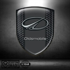 Oldsmobile Car Emblem Sticker Domed Resin Shield Badge Self Adhesive Logo for Flat Surfaces Like Laptops or Cars
