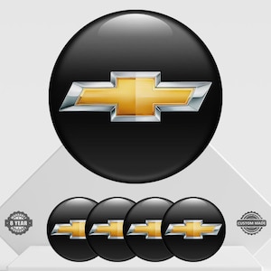 4 pcs Chevrolet emblem self-adhesive sticker - 3D sticker for wheels & center hubs shine