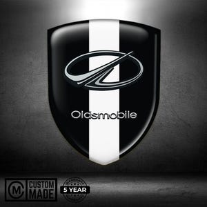 Oldsmobile Car Emblem Sticker Domed Resin Shield Badge Self Adhesive Logo for Flat Surfaces Like Laptops or Cars