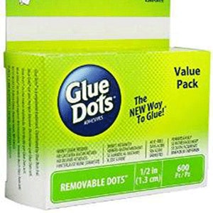 Glue Dots Removable 1/2&quot; on sheets value pack 600 dots