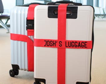 Embroidered Luggage Strap: Custom Text, Durable Polypropylene, 72-Inch