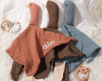 Personalized Goose Baby Comfort Blanket | Cotton Security Blanket