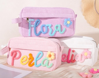 Personalized Corduroy Pencil Case | Custom Embroidery | Back to School Gift for Grades 1-3