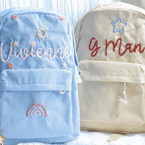 Personalisierter Cordrucksack für Kinder | Personalisierte Schultasche