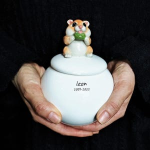 Handmade Ceramic Hamster Urn: Personalized Pet Memorial Keepsake