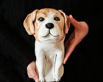 カスタム陶器製犬用骨壷、パーソナライズされた手作りの猫用骨壷、ペットの骨壷、足跡メモリアル、遺灰を入れる陶器製骨壷、ユニークなペットの骨壷、愛犬家へのギフト。
