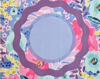 Mahjong Mat - Happy Abstract Design - multi colored floral - Mahjong Tile Club