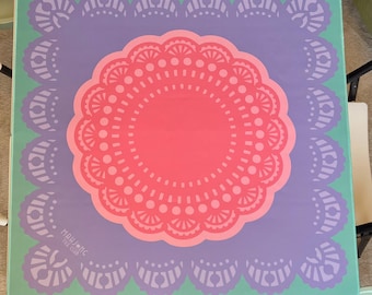 Mahjong Mat - Afternoon Tea Design - Pink, Purple and green - Mahjong Tile Club