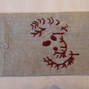 Hand embroidered linen glasses case image 1