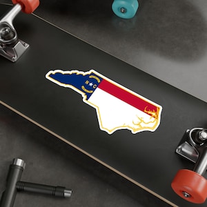 North Carolina State Outline Flag Sticker | NC Flag Decal | NC State Pride Sticker | North Carolina Car Laptop Water Bottle Sticker | Gift image 8