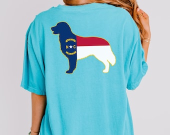 North Carolina Golden Retriever Shirt, NC Dog Flag Tee, NC Gift for Her, Him