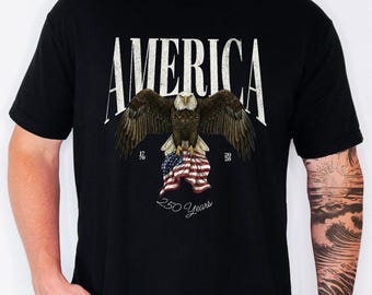 America 250 Years Shirt, 4th of July Eagle Tee, 1776 2026 Anniversary Patriotic Gift