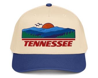 Tennessee Retro Hat, Smoky Mountains 5 Panel Snapback, Vintage Tennessee Cap, Mountain Sunset Hat, TN Gift for Hikers