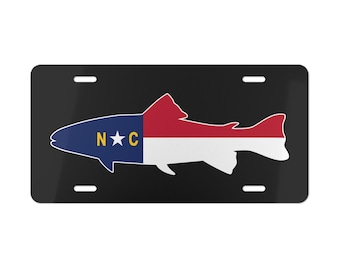 Car Decoration - North Carolina Trout Vanity Plate, Unique Gift, Auto Accessory, NC Pride, Vehicle Customization