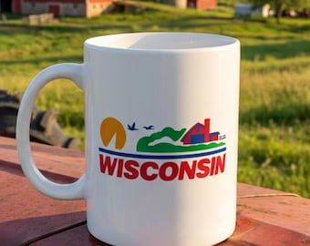 Wisconsin Coffee Mug, America's Dairyland Mug, Wisconsin Gift for Her