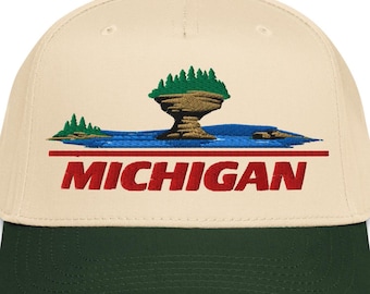 Michigan Retro Hat, Turnip Rock 5 Panel Snapback, Vintage Michigan Cap, Great Lakes Hat, MI Gift for Up North Lovers