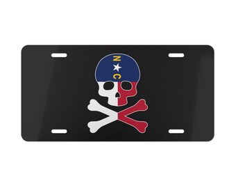 North Carolina Pirate Vanity Plate, Design, NC Car Decor, Outer Banks Pirate Gift, Custom License Plate, State Pride Tag