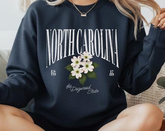 North Carolina Dogwood Crewneck Sweatshirt | State Floral Pullover