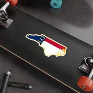 North Carolina State Outline Flag Sticker | NC Flag Decal | NC State Pride Sticker | North Carolina Car Laptop Water Bottle Sticker | Gift image 7