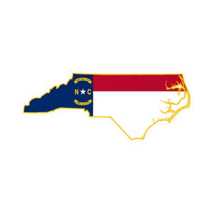 North Carolina State Outline Flag Sticker | NC Flag Decal | NC State Pride Sticker | North Carolina Car Laptop Water Bottle Sticker | Gift image 1