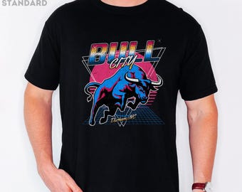 Durham North Carolina Bull City Retro Tee, Comfort Colors Shirt - Vintage Graphic Unisex T-shirt, Soft Cotton Tee, Graphic Tee