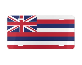Hawaii State Flag License Plate, HI Vanity Plate, Hawaii Gift for Him