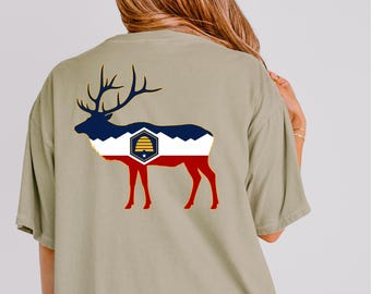 Utah Elk Shirt, UT Rocky Mountain Elk Tee, Utah Gift for Him