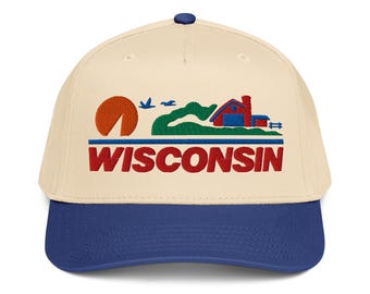 Wisconsin Retro Hat | Wisconsin State Pride 5 Panel Cap | Vintage Wisconsin Snapback | Badger State Hat | WI Gift