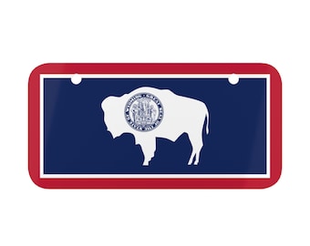 Wyoming Mini License Plate, WY Bison Golf Cart Plate, Wyoming Gift