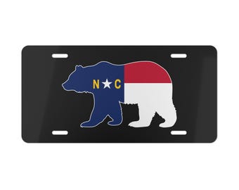 Car Decoration - Vanity Plate - North Carolina Bear Custom, Unique Gift, Auto Accessory, NC Pride
