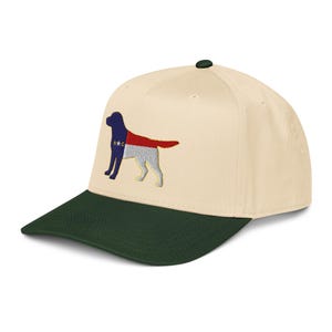 North Carolina Flag Labrador Hat | NC Lab Dog 5 Panel Cap | Retro NC Snapback | Tar Heel State Dog Hat | NC Gift
