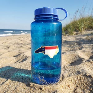 North Carolina State Outline Flag Sticker | NC Flag Decal | NC State Pride Sticker | North Carolina Car Laptop Water Bottle Sticker | Gift image 2