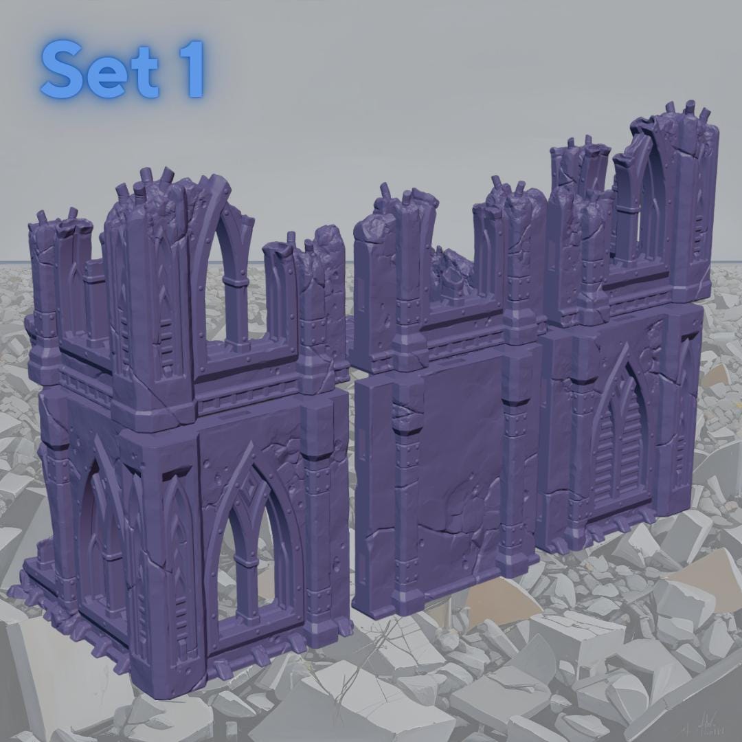Modular Building Ruins Modular Ruins - Grimdark Terrain for 28mm Wargaming in the Far Future ...